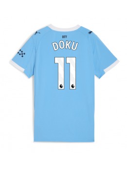 Manchester City Jeremy Doku #11 Replika Hemmakläder Dam 2025-26 Kortärmad